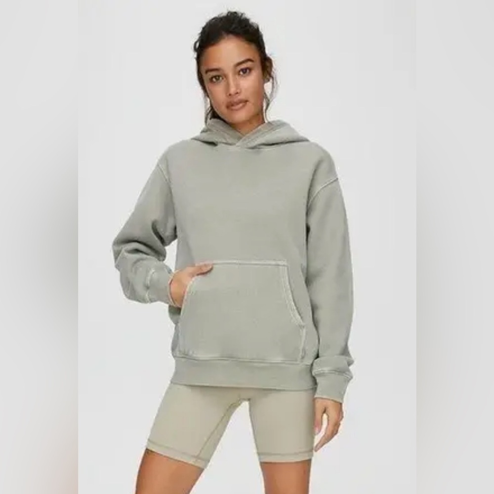 Aritzia fleece hoodie - sage